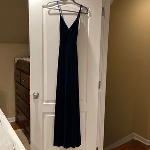 Navy blue velvet dress